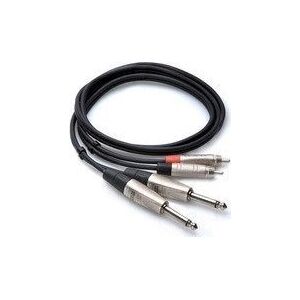 Kabel Hosa Jack 6.3 mm x2 - RCA (Cinch) x2 0.91m srebrny (HPR-003X2)