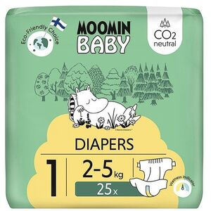 Muumi Baby, Πάνες 1 ΝΕΟΓΕΝΝΗΤΟ 2-5 kg, 25 τεμ. ΟΙΚΟ
