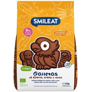 Smileat, ΒΙΟ Μπισκότα με σπέλτα, κακάο και μήλο 10μ+, 220 γρ