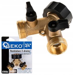 Διανομέας 2 κατευθύνσεων για βρύση GW3/4" x 2 GZ3/4" με βαλβίδες σφαιρών (10/60)