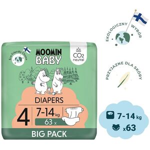 MOOMIN Baby, Pieluszki 4 MAXI (7-14kg), 63 szt. EKO BIG PACK