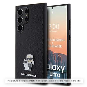 Θήκη Karl Lagerfeld Saffiano με μεταλλικό λογότυπο K&C για Samsung Galaxy A36 μαύρο