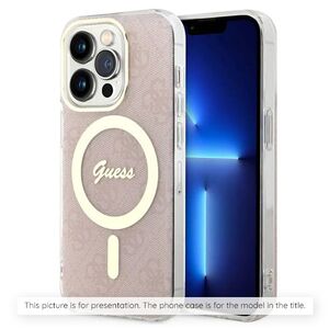Θήκη Guess IML Metal Glitter 4G Circle Triangle MagSafe για iPhone 16 μαύρο