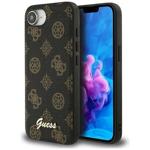 Θήκη Guess Peony Script Logo MagSafe για iPhone 16e μαύρο