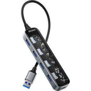 HUB USB Deltaco DELTACO USB-A-Hub m. 4x USB 5 Gbit/s transparent