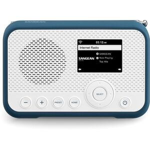 Radio Sangean Sangean WFR-39 Internet Taschenradio Internet, DAB, UKW Internetradio, UKW, WLAN Spotify, Weckfunktion, wiederaufladbar Weiß, Blau (A500466)