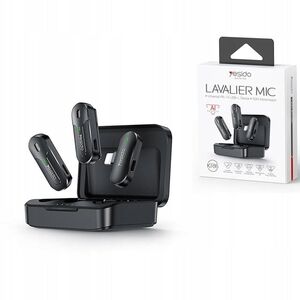 yesido KR16 MEMS Μικρόφωνο 2τμχ. με Κλιπ Lightning, Ασύρματο 2.4GHz, ΜΑΥΡΟ