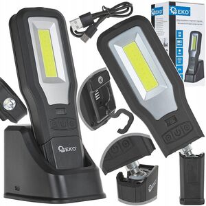 Φακός εργαστηρίου POWERBANK με μαγνήτη και ρύθμιση + σταθμός φόρτισης LED COB 10W + 5W 2000mAh 550lm IP54 (10/20)