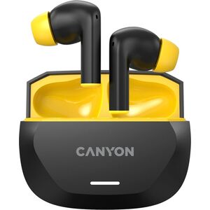 CANYON headset HEXAGON 7 TWS ANC+ENC Wireless Charge Black Yellow