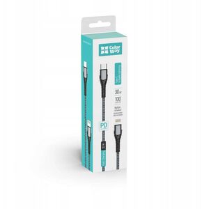 Καλώδιο ColorWay Type-C - Type-C (PD Γρήγορη Φόρτιση 65W) 3.0Α, 1m | CW-CBPDCC040-GR