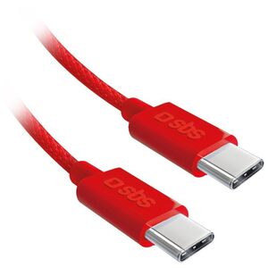 Καλώδιο SBS TECABLETISSUETCCR USB-C - USB-C 1,5m 60 W με επένδυση - κόκκινο