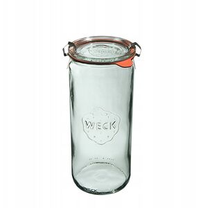 Κυλινδρικό Βάζο 1040 ml (6 τεμ), καπάκι, λαστιχάκι, κλιπς x2