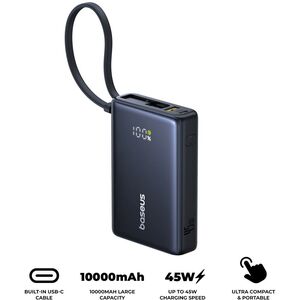 Baseus PicoGo Ψηφιακή Οθόνη 10000mAh 45W μαύρο