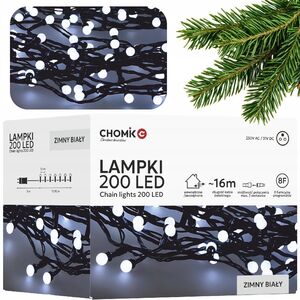 ExtraLink | Λαμπάκια LED | μπάλες 200L ψυχρό λευκό, μήκ. 3 + 16 μ