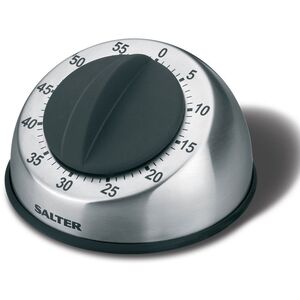 Salter 338 SSBKXR15, Mechanical kitchen timer, Black, Stainless steel, 60 min, Stainless steel, 96 mm, 96 mm