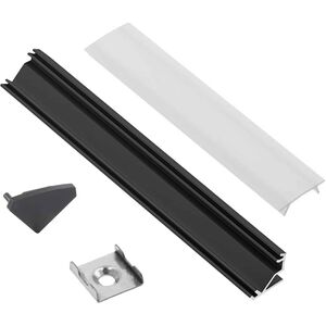 Προφίλ για ταινίες LED EUROLIGHT AL-C1-B, αλουμίνιο, γωνιακό, μαύρο, ανοδιωμένο, 1μ
