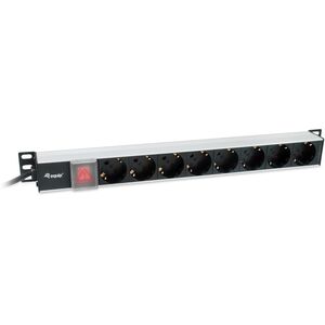 Equip 333308 διανομέας ισχύος PDU 8 x πρίζα δικτύου 1U Μαύρο, Ασημί