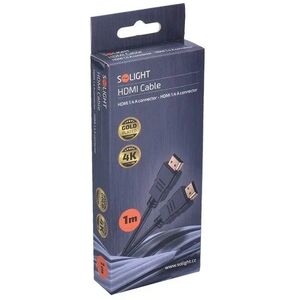 Solight HDMI καλώδιο με Ethernet, HDMI 1.4 A σύνδεσμος - HDMI 1.4 A σύνδεσμος, blister, 1m