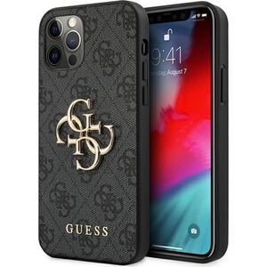 Guess Guess GUHCP12M4GMGGR iPhone 12/12 Pro 6,1" szary/grey hardcase 4G Big Metal Logo