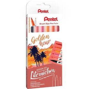 Pisaki pędzelkowe Pentel Brush Sign Pen Twin SESW3