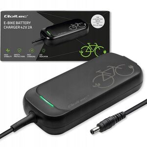 Ładowarka Qoltec do roweru skutera elektrycznego 36V | 42V | 2A | 5.5*2.1 | wodoodporna + kabel zasilający