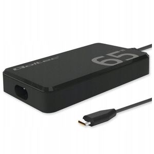 Ładowarka sieciowa Qoltec 65W GaN Super Fast SLIM | PD | 5-20V | 3.25A | USB-C 3.1 | Laptop | MacBook | Smartfon | +kabel