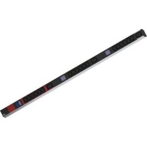 Bachmann BACHMANN BN0500 19 PDU 1HE 18xC13 3xC19, pomiar mocy, złącze CEE 3x16A, czerwony