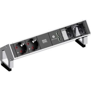Bachmann BACHMANN DESK2 2x geaard contact 2x ABD 1x USB Lader GST18, z