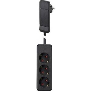 Bachmann Wtyczka płaska BACHMANN SmartPlug z 3 gniazdami z uziemieniem, czarna, 1,6 m