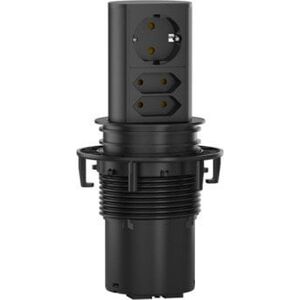 Bachmann BACHMANN ELEVATOR 1x CEE 7/7 2x Euro, zwart, 2 m