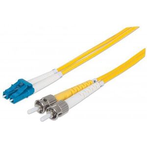 Intellinet Network Solutions Światłowód Krosowy, Duplex, Jednomodowy, LC/ST, 9/125µm, OS2, żółty, 1m (474016)