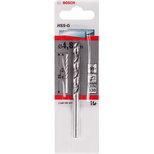 Wiertło Bosch HSS walcowe 4,8mm  (2.608.585.921)