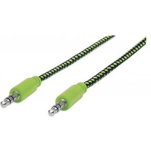 Kabel Manhattan Jack 3.5mm - Jack 3.5mm 1m czarny zielony (394130)