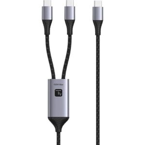Podwójny Kabel USB-C 100W Techly 2x USB-C do Szybkiego Ładowania PD QC PPS