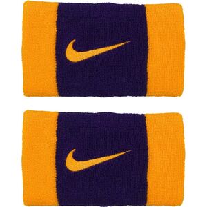Frotki na nadgarstki Nike Swoosh Doublewide Wristbands fioletowo-żółte N0001586730