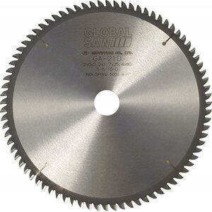 GLOBAL SAW Piła tarczowa do cięcia aluminium GLOBAL SAW 210 x 2,2/1,7 x 25,4mm / 80z CERMET
