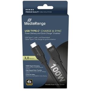 Kabel USB MediaRange MediaRange Lade- & Datenkabel USB-C E-Mark-Chip 10Gbit/s 3m