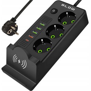 98-237# Przedłużacz sieciowy ps-350u 3-gniazda 4xusb+usb-pd 3m czarny 3x1mm