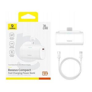 Powerbank Baseus Compact IP 5000mAh 20W USB-C/Lightning (biały)