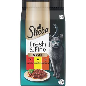 SHEBA Fresh & Fine mięsne dania w sosie - mokra karma dla kota - 6x50 g