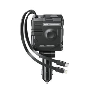 XO car charger CC66 104W 1x USB 1x USB-C black with cable USB-C and cable Lightning 6920680861644