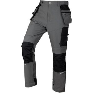Spodnie robocze Mix&Match, 4 way stretch, z kaburami, Cordura, szaro-czarne, rozmiar M