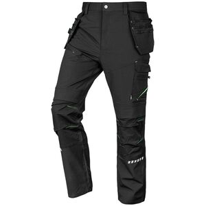Spodnie robocze Mix&Match, 4 way stretch, z kaburami, Cordura, czarne, rozmiar L