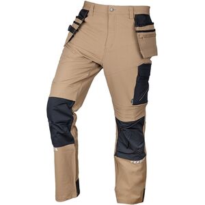 Spodnie robocze Mix&Match, 4 way stretch, z kaburami, Cordura, beżowo-czarne, rozmiar XXL