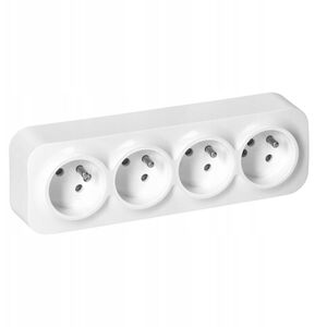 Gniazdo poczwórne ToDo 2P+Z IP20, 16A, 230V AC, biały, 8 sztuk