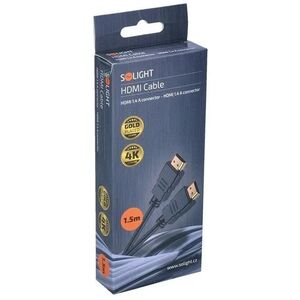 Solight HDMI καλώδιο με Ethernet, HDMI 1.4 A σύνδεσμος - HDMI 1.4 A σύνδεσμος, blister, 1,5m