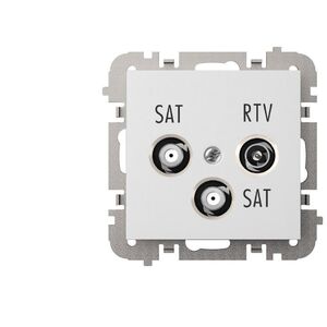 SANTRA gniazdo R-TV-2xSAT końcowe bez ramki podtynkowe biały 4160-10