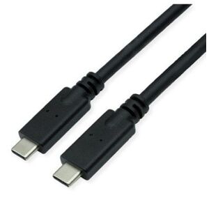 Καλώδιο ROLINE συμβατό με USB 3.2 Gen2, PD (Power Delivery) 20V5A, με Emark, C-C, M/M, μαύρο, 3 m