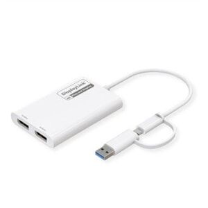 Προσαρμογέας ROLINE USB τύπου A/C, 2x DP, με DisplayLink, 4K60
