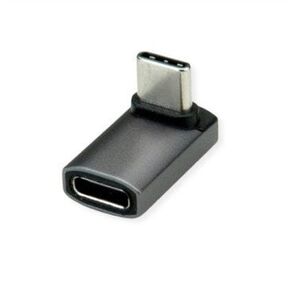 Προσαρμογέας ROLINE, USB4 Gen 3x2, αλουμίνιο, πλάτος 90°, τύπος C, M/F, ασημί